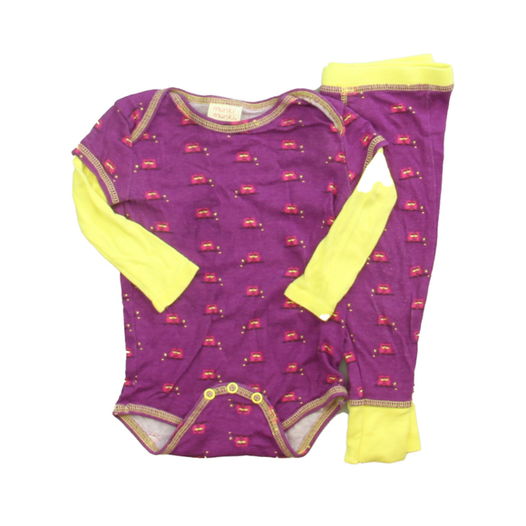 Munki Munki Girls Purple | Yellow 2-piece Pajamas size: 12 Months - Picture 1 of 1